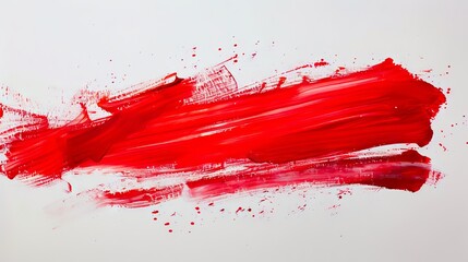 Wall Mural - A red paint brush on a white background.