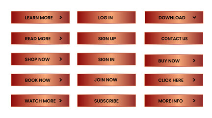 Wall Mural - Web apps Buttons set. Red shiny reflected. Vector EPS 10