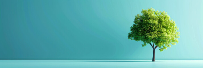 Wall Mural - 3D rendering tree on clean any color background for banner