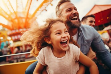 laughing family father child.