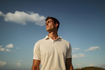 Wall Mural - sky portrait outdoors t-shirt.