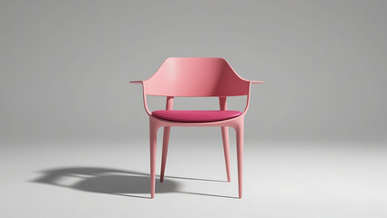 Wall Mural - Pink chair on a white background