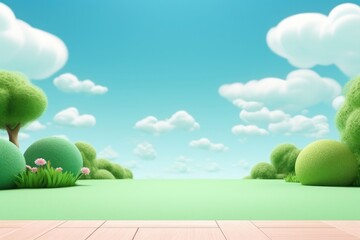 Wall Mural - green sky landscape outdoors.
