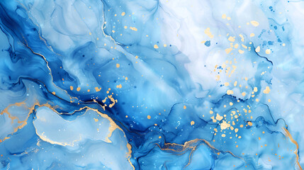 Poster - Abstract blue marble background. Acrylic paint texture. Alcohol ink,Marble blue and pink abstract background. Liquid marble gradient mixing Swirled ink pattern texture watercolor acid wash texture 
