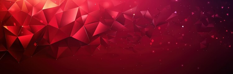 Wall Mural - Abstract Red Geometric Pattern with Glowing Effect