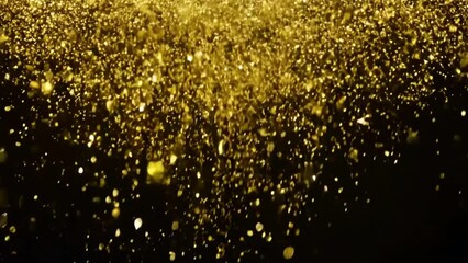 Poster - gold particles abstract background,Abstract motion background shining gold particles.