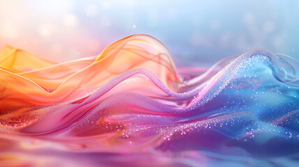 Poster - A vibrant and dynamic computer-generated wave in an explosion of colors,3d render of abstract background with blue and pink paint flow. Liquid flow,gradient abstract modern background 

