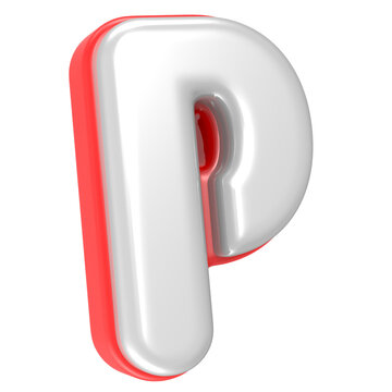 3d rendering Font P isolated