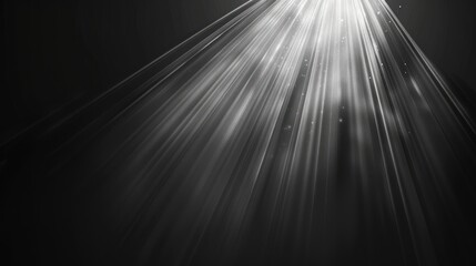 Canvas Print - Isolated Rays of Light on Black Background for Overlay Design or Screen Blending