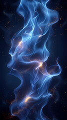 Wall Mural - Abstract glowing blue waves