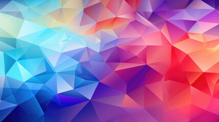 Fototapete - Abstract colorful polygonal background. Triangular low poly style., generative ai