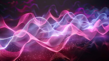 Poster - abstract background with purple sound waves. 3d rendered illustration,a colorful light wave pattern on a black background,Abstract technology glowing wave background


