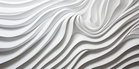 Poster - White flowing waves forming an elegant and seamless background pattern