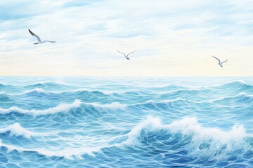 Wall Mural - Seagull flying outdoors nature.