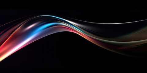 Poster - abstract flowing lights on dark background