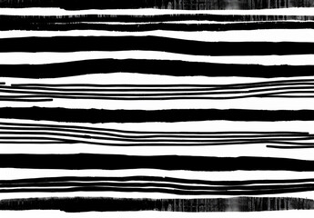 Wall Mural - Black hand drawn lines form a simple straight line pattern with horizontal and vertical stripes against a white background.