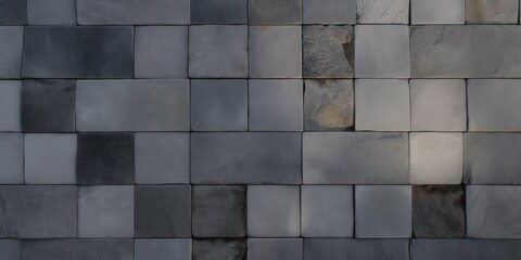 Wall Mural - Grey Square Tile Wall Texture