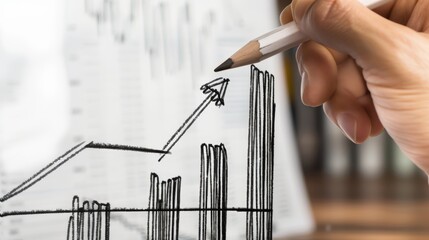 Sticker - Analyzing Financial Trends: Graphic Representation of Data in a Line Graph