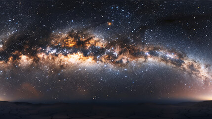 Wall Mural - panoramic view of the milky way galaxy, showcasing stars and space dust in the universe, emphasizing