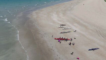 Wall Mural - Aerial view of Regatta taking place Narin and Portnoo, County Donegal, Ireland