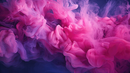 Wall Mural - abstract colorful pink or smoke in water on dark background., generative ai