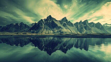 Canvas Print - Mountain Reflection on Still Water