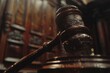 © Bijac - dramatic closeup of judges gavel striking down symbolizing justice served courtroom tension captured in cinematic style rich wood tones and polished surfaces emphasize gravitas of the moment