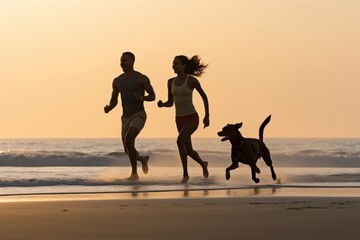 Wall Mural - Running dog mammal animal.