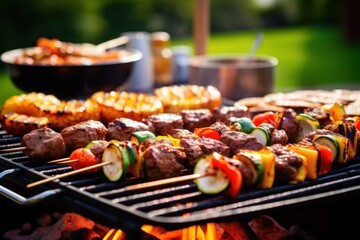 Wall Mural - Grilling food cooking summer.