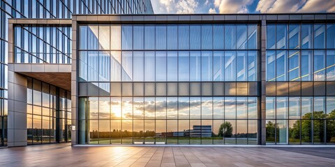 Poster - Building with a large glass window on the side , architecture, modern, facade, urban, exterior,design