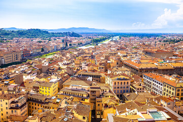 Canvas Print - Florence rooftops and cityscape view