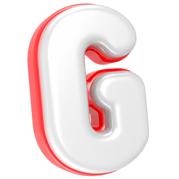 3d rendering Font G isolated