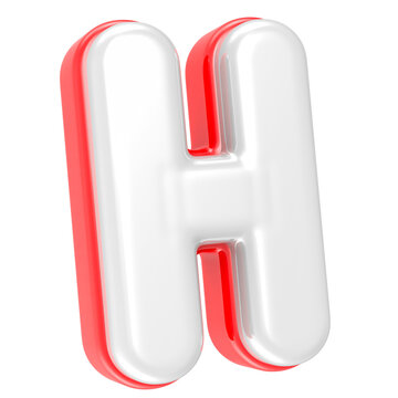 3d rendering Font H isolated
