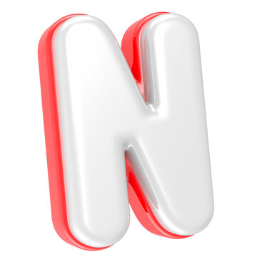 3d rendering Font N isolated