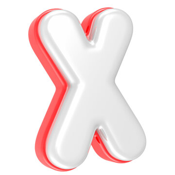 3d rendering Font X isolated