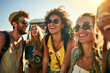 © VetalStock - A group of friends traveling together, enjoying youth and adventure with