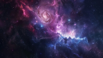 Wall Mural - nebulae and galaxies in deep space, located many light years away from earth, depicting the vastness