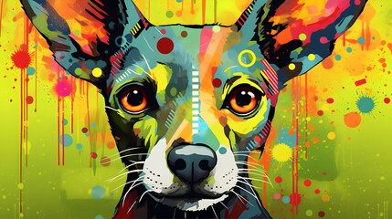 Poster - Colorful Dog Portrait Illustration