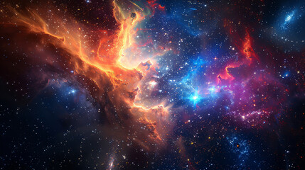 Wall Mural - nebulae and galaxies in deep space, located many light years away from earth, depicting the vastness
