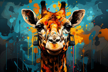 Poster - Giraffe Abstract Art Illustration