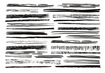 Poster - 
Black hand drawn lines form a simple straight line pattern with horizontal and vertical stripes against a white background.