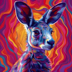 Poster - Colorful Kangaroo Illustration