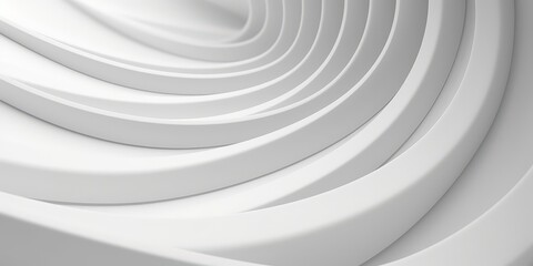 Poster - Abstract White Curved Lines 3D Rendering