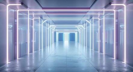 Poster - image of futuristic hallway corridor inside sci-fi movie.