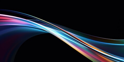 Poster - abstract background with flowing colorful lines