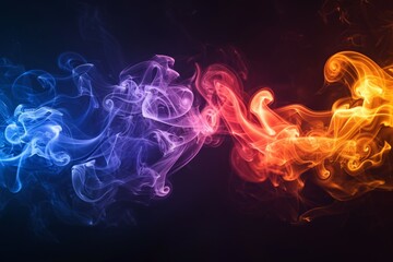 Canvas Print - Dual Colored Abstract Smoke Art