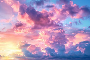 Canvas Print - Vibrant Sunset Sky with Colorful Clouds