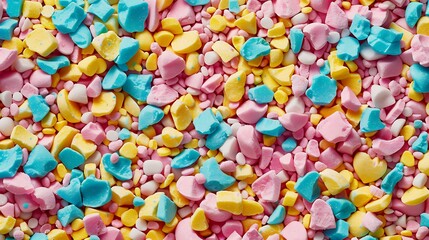 Wall Mural - Bubblegum pink, golden sunrise yellow, and turquoise blue noisy grain, fun and playful for creative projects