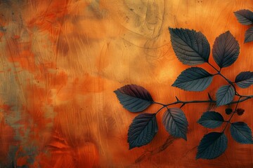 Poster - Autumn Foliage Against Rustic Background