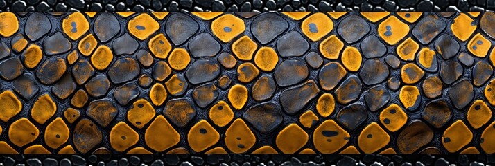 Poster - Abstract Pattern of Interlocking Shapes in Yellow and Gray - A close-up abstract pattern of interlocking shapes in yellow and grey. The shapes are smooth and glossy, creating a vivid and bold design. 